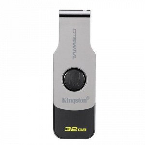 Флэш-диск 32 GB, KINGSTON DataTraveler SWIVL, USB 3.0, черный/серебристый, DTSWIVL/32GB