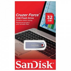 Флэш-диск 32GB SANDISK Cruzer Force USB 2.0, металл. корпус,