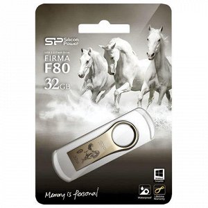 Флэш-диск 32GB SILICON POWER Firma F80 USB 2.0, металл.корпу