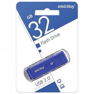 Флэш-диск 32GB SMARTBUY Dock USB 2.0, синий, SB32GBDK-B