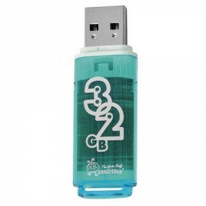 Флэш-диск 32GB SMARTBUY Glossy USB 2.0, зеленый, SB32GBGS-G