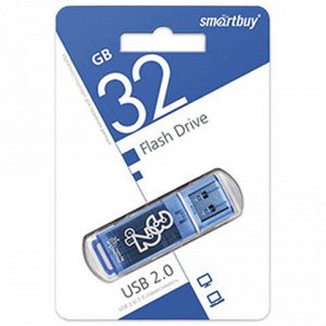 Флэш-диск 32GB SMARTBUY Glossy USB 2.0, синий, SB32GBGS-B
