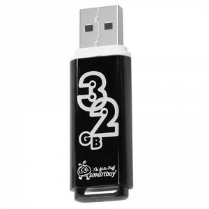 Флэш-диск 32GB SMARTBUY Glossy USB 2.0, черный, SB32GBGS-K