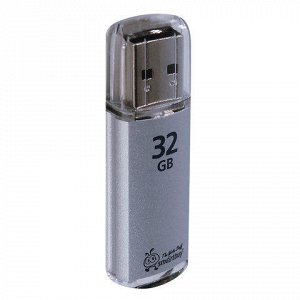 Флэш-диск 32 GB, SMARTBUY V-Cut, USB 2.0, металлический корпус, серебристый, SB32GBVC-S
