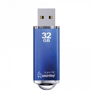 Флэш-диск 32GB SMARTBUY V-Cut USB 2.0, металл. корпус, синий