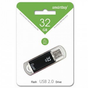 Флэш-диск 32GB SMARTBUY V-Cut USB 2.0, металл. корпус, черны