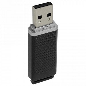 Флэш-диск 16 GB, SMARTBUY Quartz, USB 2.0, черный, SB16GBQZ-K