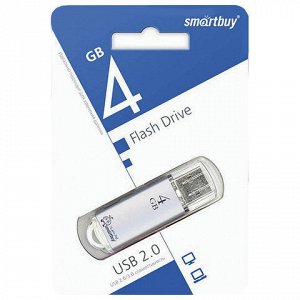 Флэш-диск 4GB SMARTBUY V-Cut USB 2.0, металлический корпус,