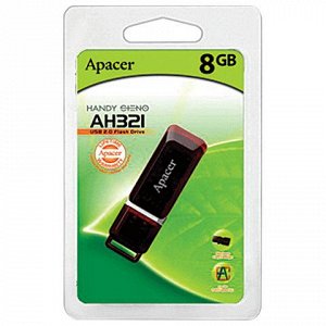 Флэш-диск 8GB APACER Handy Steno AH321 USB 2.0, карминно-кра