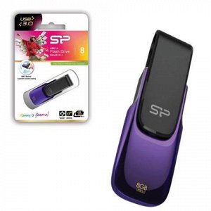 Флэш-диск 8GB SILICON POWER B31 USB 3.0, фиолетовый, SP008GB