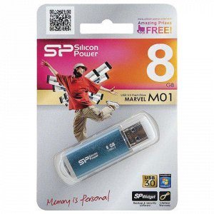 Флэш-диск 8GB SILICON POWER Marvel M01 USB 3.1, металл. корп