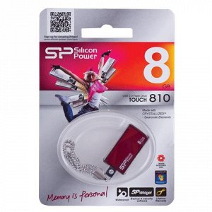 Флэш-диск 8GB SILICON POWER Touch 810 USB 2.0, красный, SP00