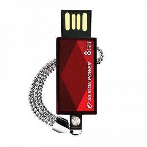 Флэш-диск 8GB SILICON POWER Touch 810 USB 2.0, красный, SP00