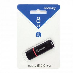 Флэш-диск 8GB SMARTBUY Crown USB 2.0, черный, SB8GBCRW-K