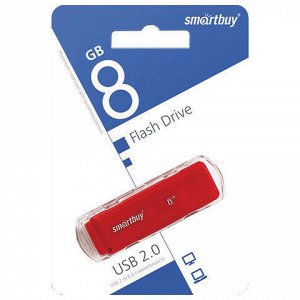 Флэш-диск 8GB SMARTBUY Dock USB 2.0, красный, SB8GBDK-R