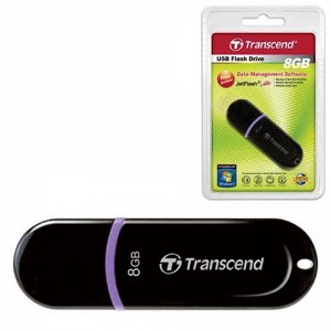 Флэш-диск 8GB TRANSCEND JetFlash 300 USB 2.0, черный, TS8GJF