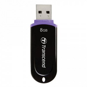 Флэш-диск 8GB TRANSCEND JetFlash 300 USB 2.0, черный, TS8GJF