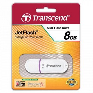 Флэш-диск 8GB TRANSCEND JetFlash 330 USB 2.0, белый, TS8GJF3