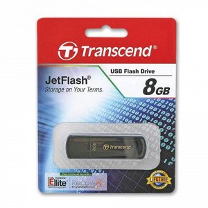 Флэш-диск 8GB TRANSCEND JetFlash 350 USB 2.0, черный, TS8GJF
