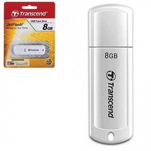 Флэш-диск 8GB TRANSCEND JetFlash 370 USB 2.0, белый, TS8GJF3
