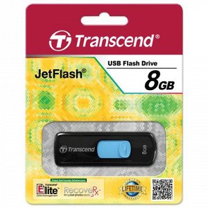 Флэш-диск 8GB TRANSCEND JetFlash 500 USB 2.0. черный, TS8GJF