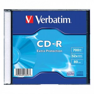 Диск CD-R VERBATIM DL 700Mb 52х Slim Case 43347 (ш/к-3477)