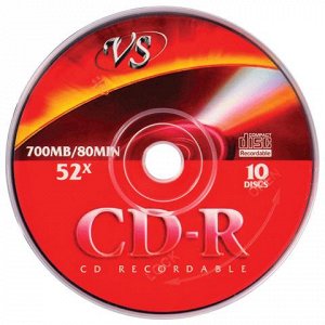 Диск CD-R VS 700Mb 52х бумажный конверт