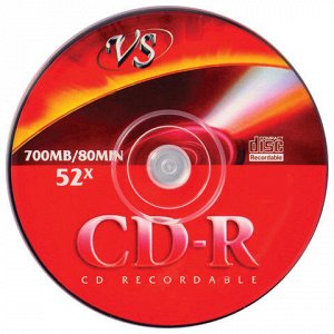 Диски CD-R VS 700Mb 52x КОМПЛЕКТ 50шт Cake Box VSCDRCB5001 (