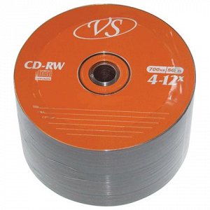 Диски CD-RW VS 700Mb 4-12x КОМПЛЕКТ 50шт Bulk VSCDRWB5001 (ш