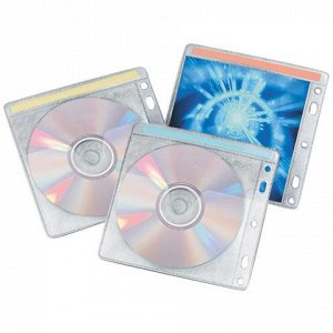 Конверты для CD/DVD BRAUBERG, комплект 40 шт., на 2CD/DVD,износоустойчивая основа, европодвес,510196
