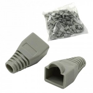 Колпачки RJ-45, КОМПЛЕКТ 100 шт, изолирующие, серый, 8p8c, B