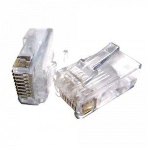 Коннекторы (вилки) RJ-45, КОМПЛЕКТ 100 шт, универсальные, ка