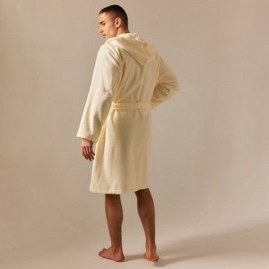 Халат махровый с капюшоном мужской S HOME: Basic "Айвори", 100% хлопок, 420 г/м2