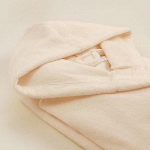 Халат махровый с капюшоном мужской S HOME: Basic "Айвори", 100% хлопок, 420 г/м2