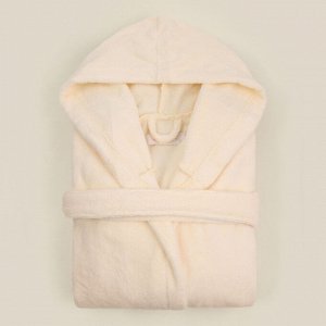 Халат махровый с капюшоном мужской S HOME: Basic "Айвори", 100% хлопок, 420 г/м2