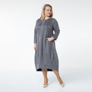 Платье, бархатное полотно, серый, Серый