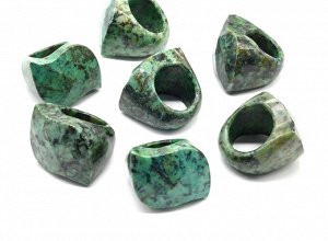 Кольцо перстень из Хризоколлы русалка