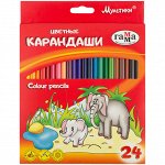 Карандаши цветные Гамма &quot;Мультики&quot;, 24цв., трехгранные, заточен., картон. упак., европодвес