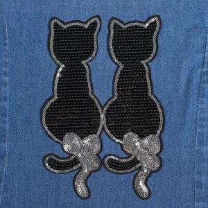 Термоаппликация с пайетками "Коты", 14,5 х 21,5см цвет чёрный