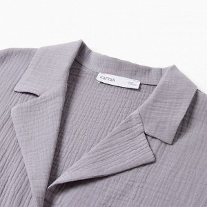 Пижама женская (рубашка, шорты) KAFTAN Basic размер, серая