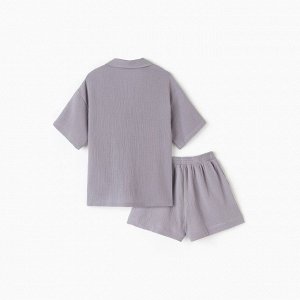 Пижама женская (рубашка, шорты) KAFTAN Basic размер, серая