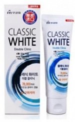 Зубная паста «Classic White» отбеливающая двойного действия с микрогранулами с ароматом мяты и ментола (туба в коробке) 110г /40