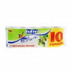 Туалетная бумага Нежная с ароматом яблока, 2 слоя, 10 рулонов