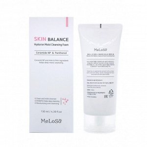 MeLoSo Очищающая пенка для лица с церамидами и пантенолом / Skin Balance Hyaluron Moist Cleansing Foam, 130 мл