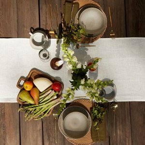 Дорожка на стол Этель Linen style, 40*146 см, 100% лён, белая