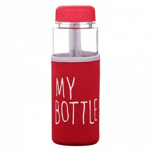 Бутылка для воды My bottle, 500 мл, 19.5x6 см, чехол в комплекте, красная