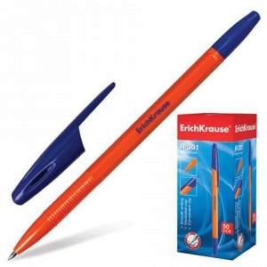 Ручка шариковая ERICH KRAUSE R-301 Orange, СИНЯЯ, корпус ора