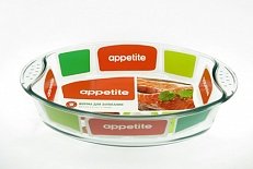 Форма Форма стекл овал 30x21x6см/2,0л с руч ТМ Appetite 30x21x6см/2,0л