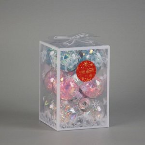 Ёлочные игрушки «Калейдоскоп» волна, шары новогодние, d=6 см, набор 12 шт., МИКС