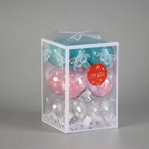 Ёлочные игрушки «Калейдоскоп» каприз, шары новогодние, d=6 см, набор 12 шт., МИКС